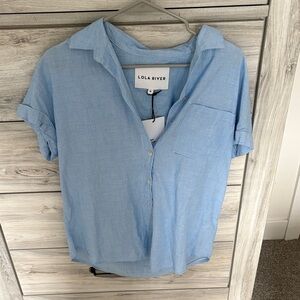 Lola River Women's Blue Button Down Shirt